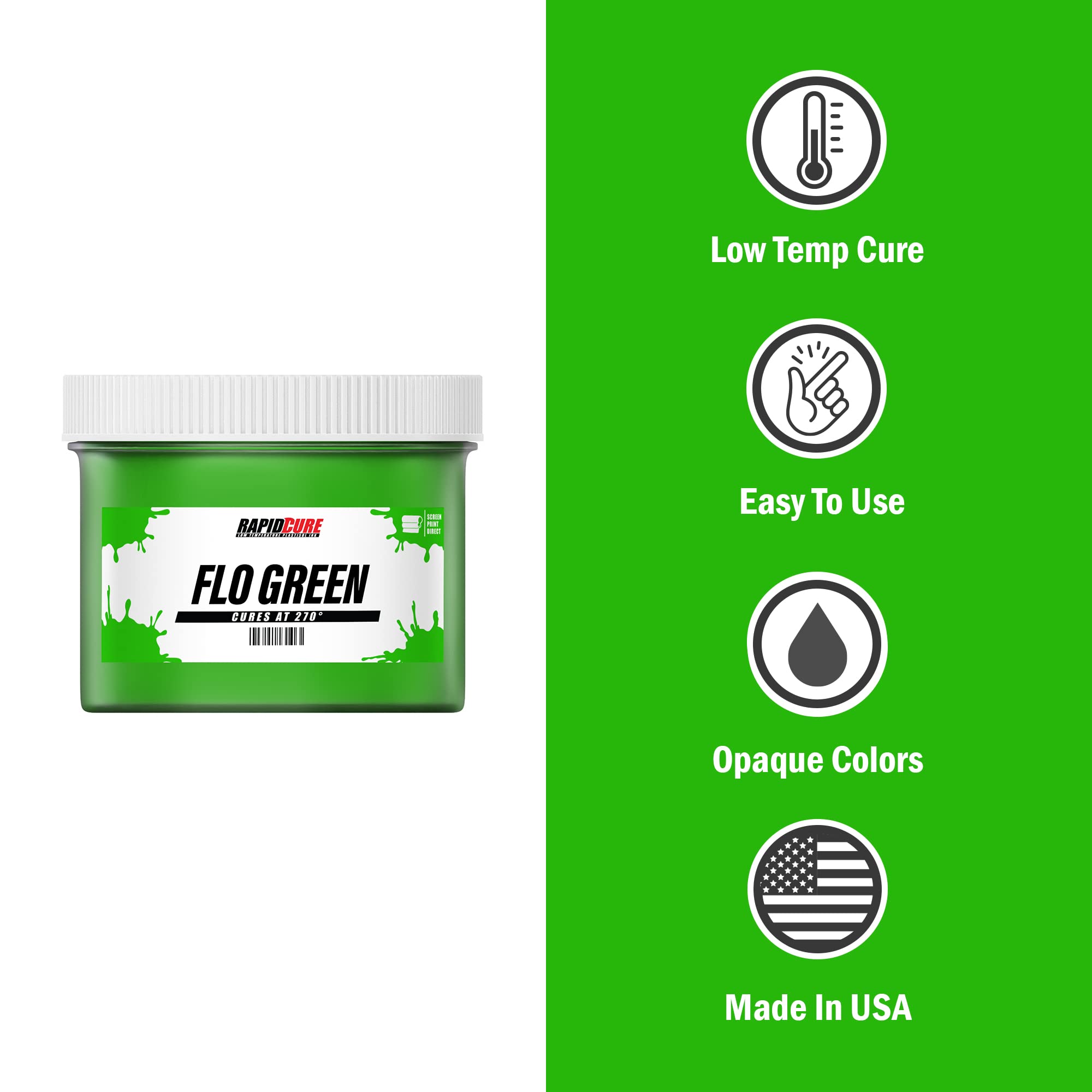 Rapid Curea Fluorescent Green Screen Printing Ink (Pint   16Oz)   Plastisol Ink For Screen Printing Fabric   Low Temperature Cur